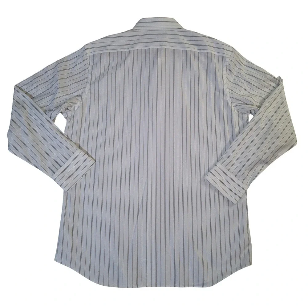 Banana Republic Non Iron Slim Fit Dress Shirt Mens XL White Striped Cotton NWT